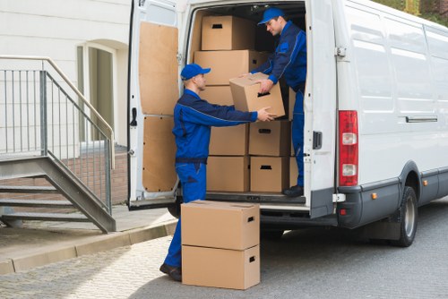 Household items being loaded carefully for transport