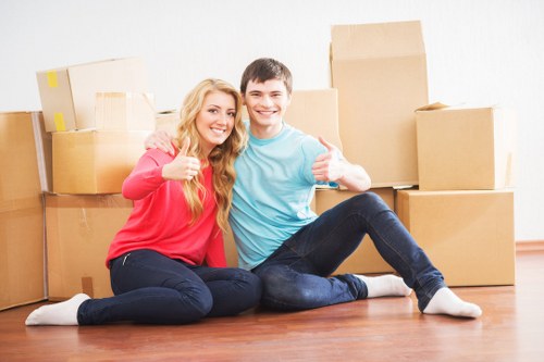 Loading household belongings into a moving van for a Longlands relocation