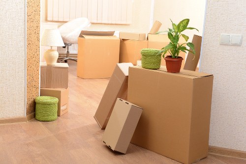Charity donation items prepared for reuse after a move